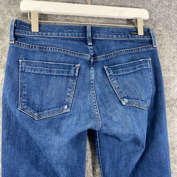 Citizens Of Humanity Jeans 28 Blue Denim Dani Cropped Straight Leg Cuffed - Picture 4 of 13
